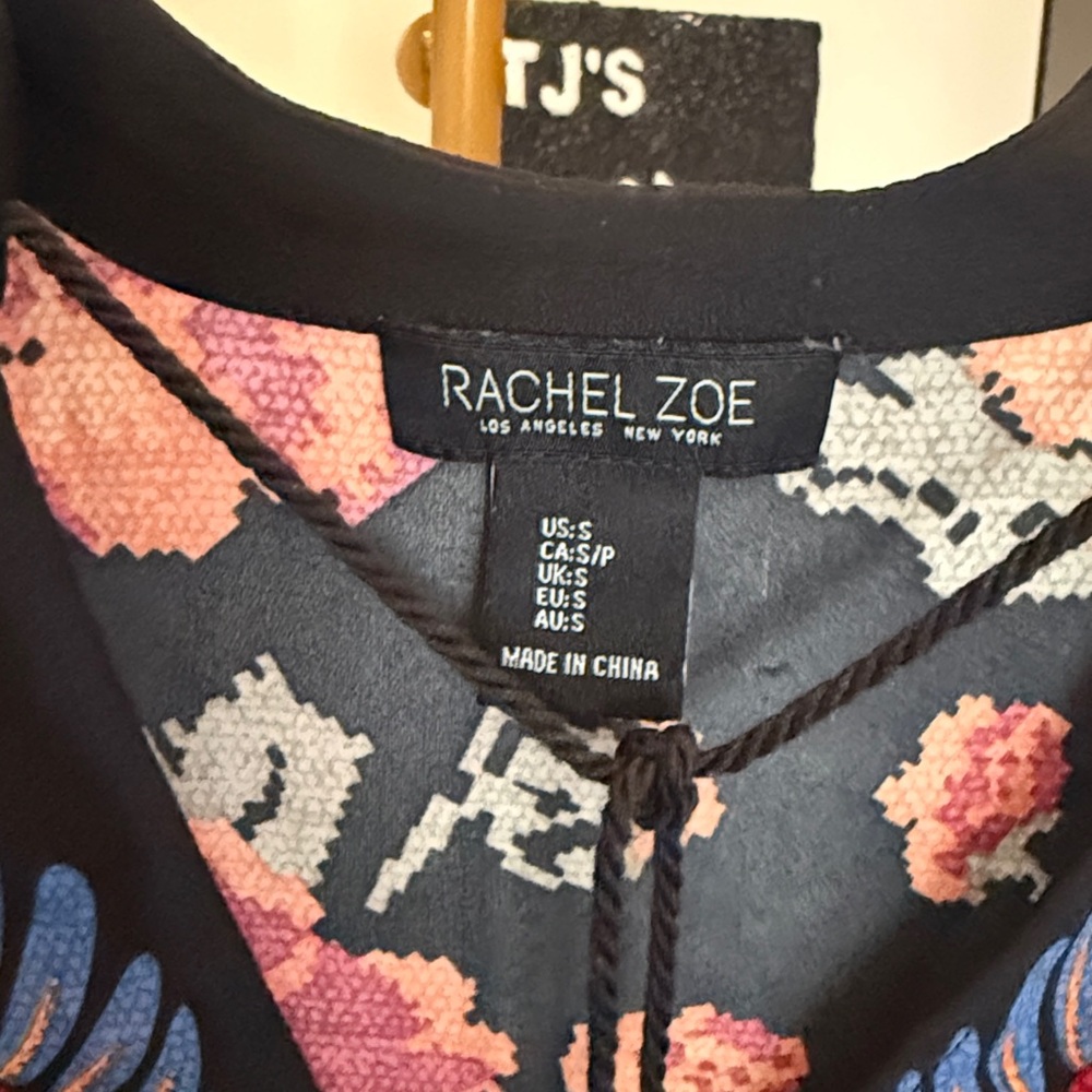 Rachel Zoe Black Blouse with Vibrant Embroidery - Picture 6 of 7